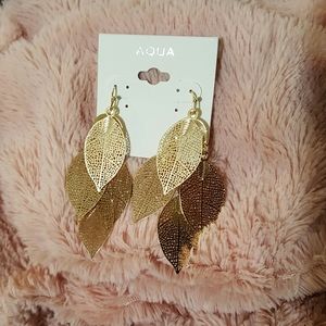 Aqua leafs earrings